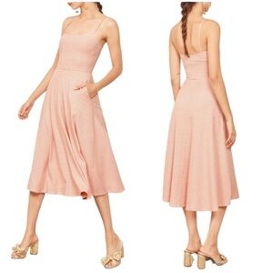 Reformation Bettie Ribbed Knit Midi Dress in
Lara Stripe